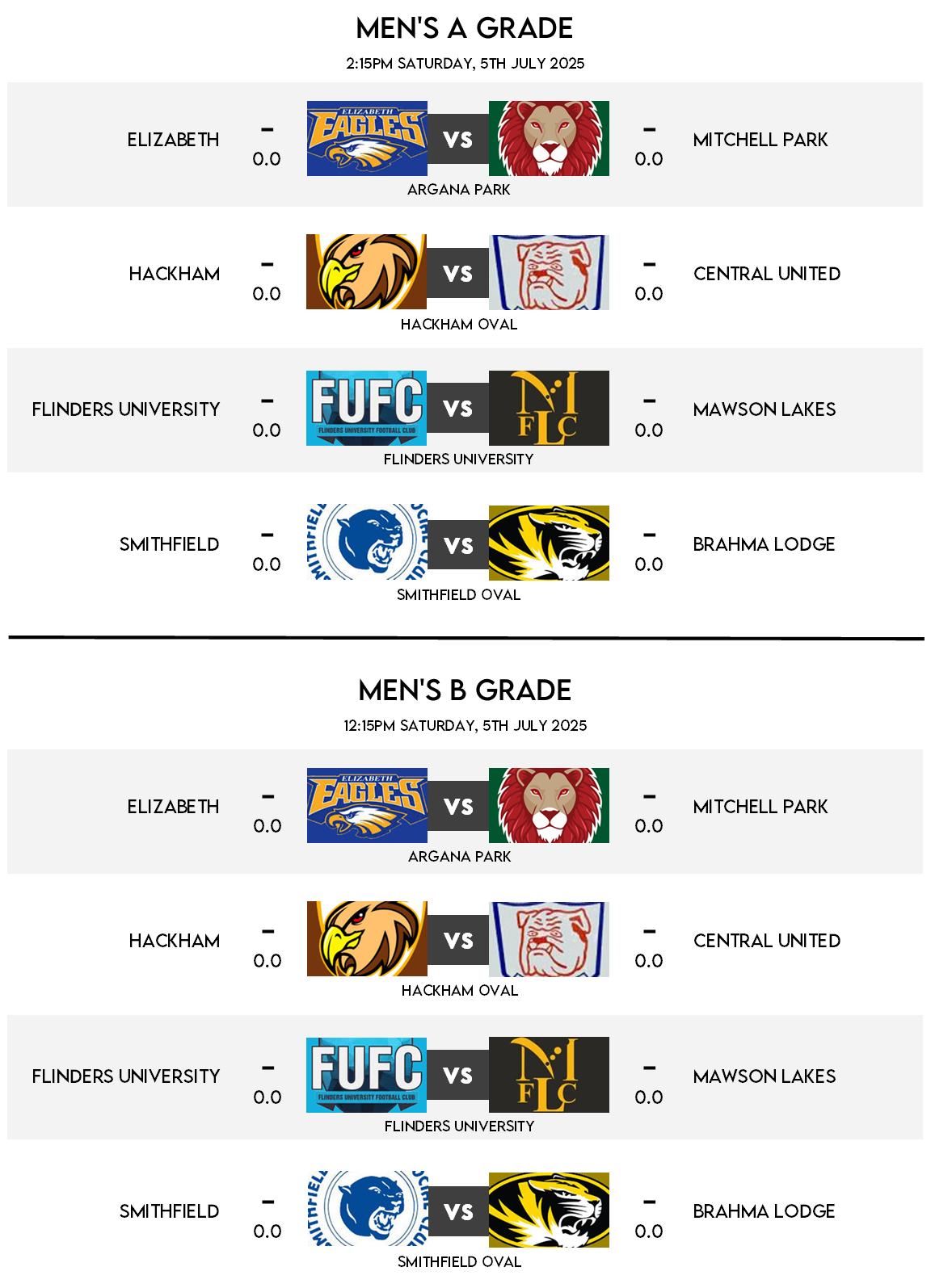 Fixtures - Round 11