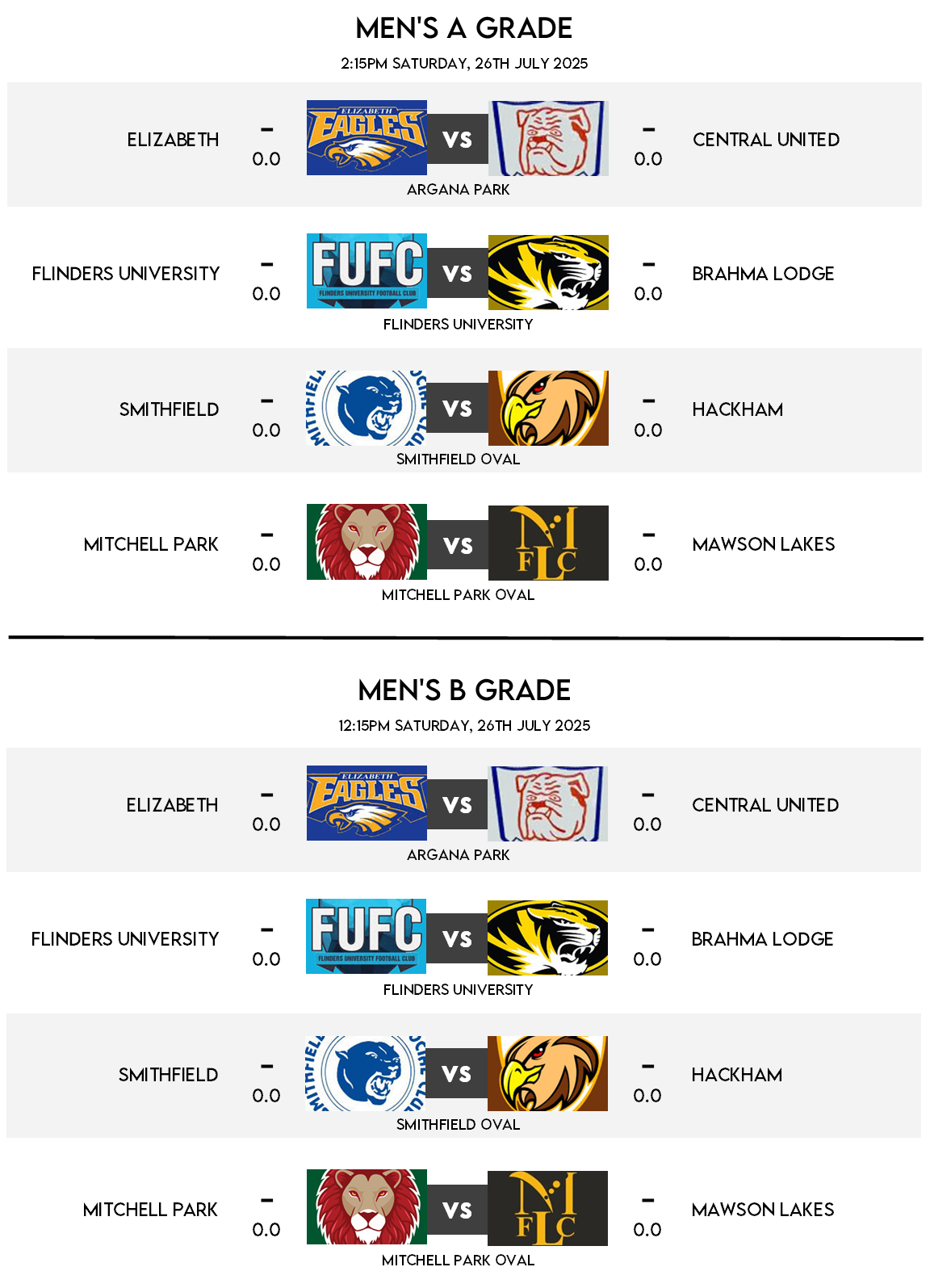 Fixtures - Round 14