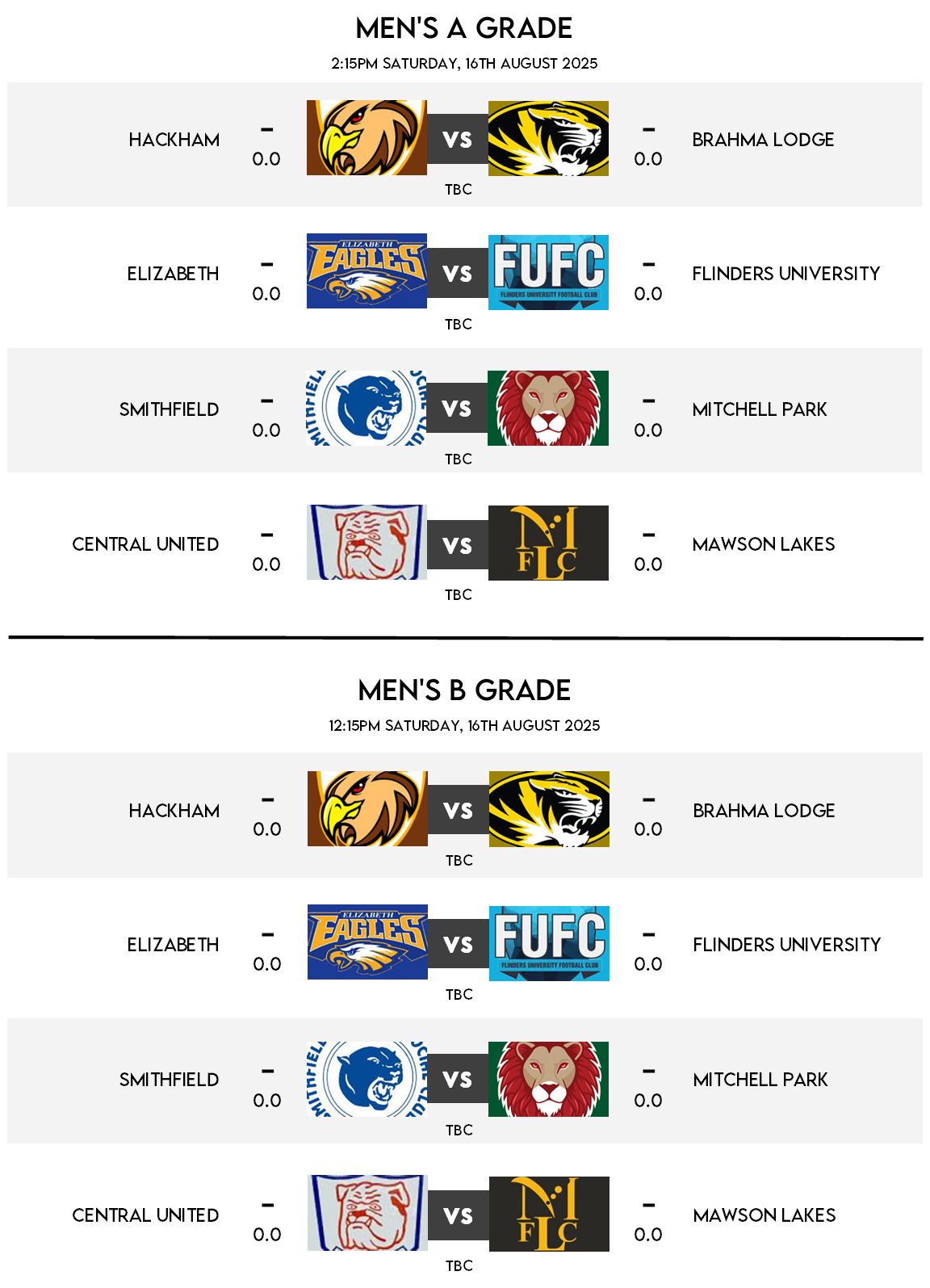 Fixtures - Round 17