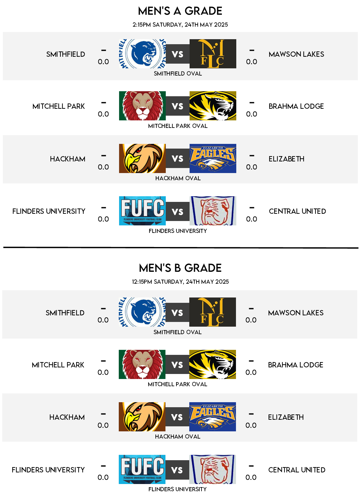 Fixtures - Round 6