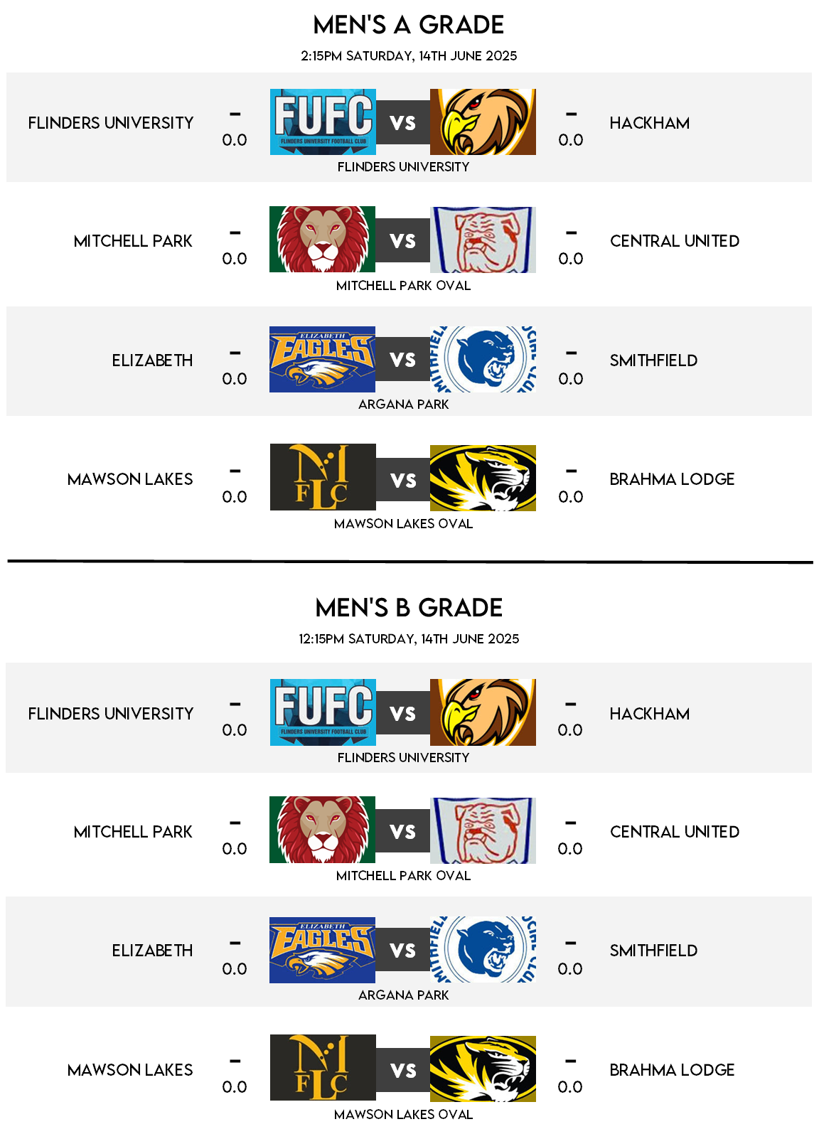 Fixtures - Round 8
