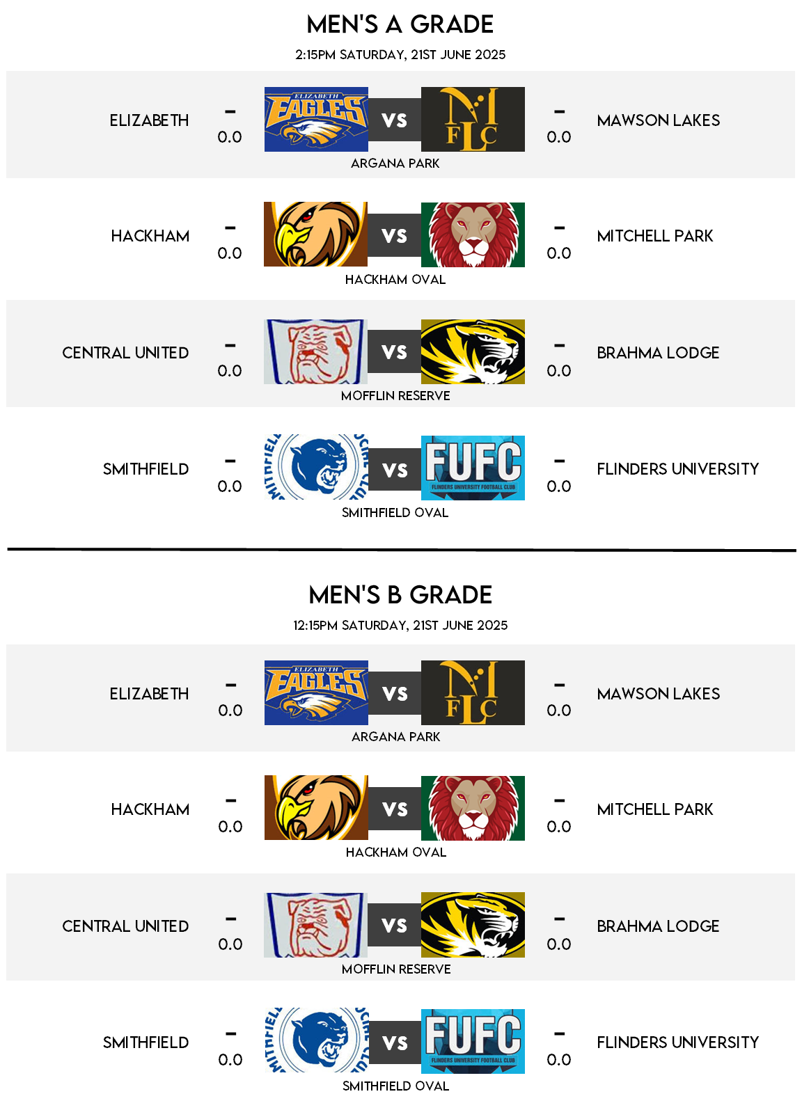 Fixtures - Round 9